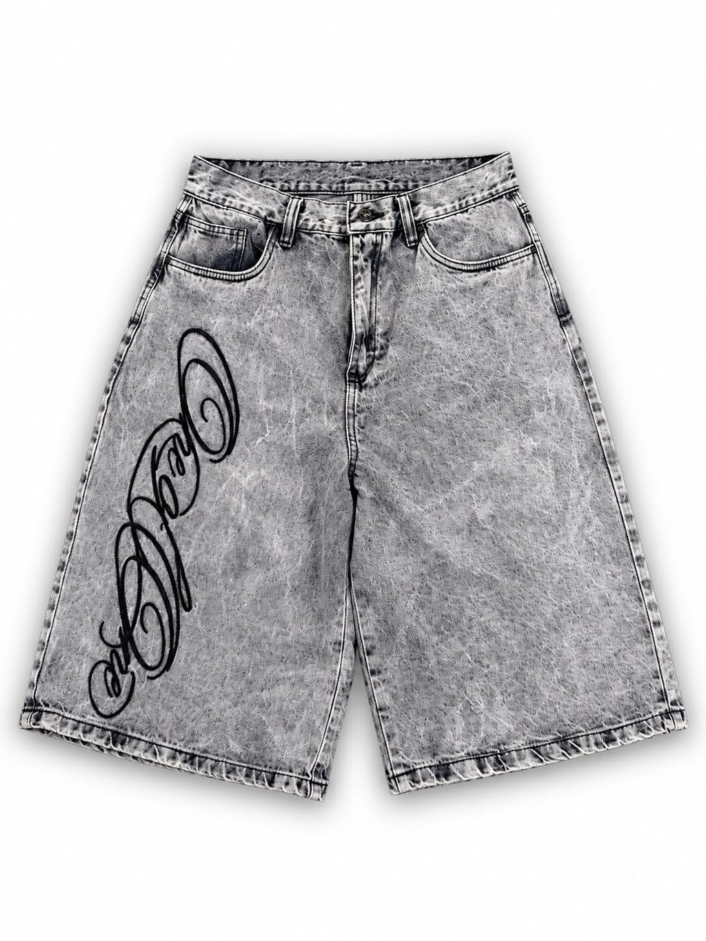 SHORT GRIS BORDADO
